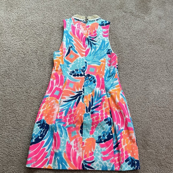 LILLY PULITZER ALEXA SHIFT SLEEVELESS DRESS, Front Zipper MULTI COLORED Size 00 - Picture 9 of 12
